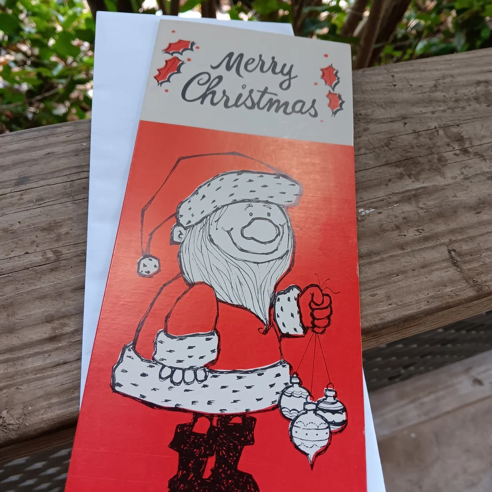 Vintage Naughty Risque Funny Merry Christmas Card & Envelope